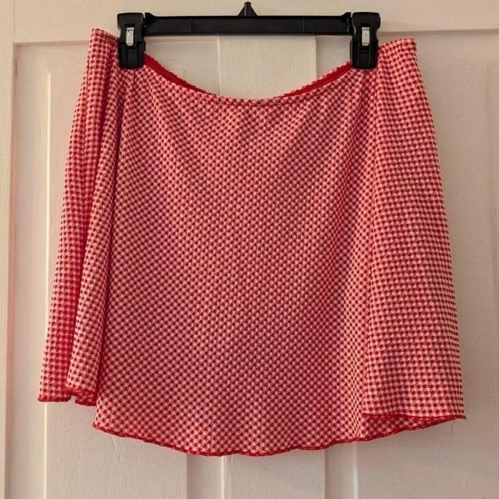 wild fable Red and White Gingham Mini Skirt
